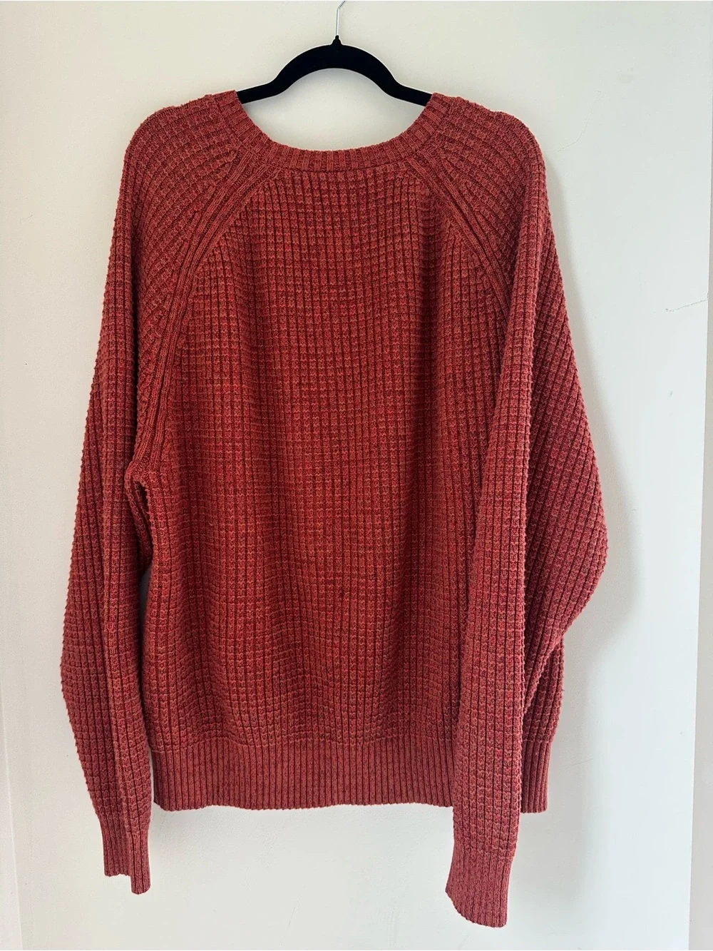 The Territory Ahead Men’s XXL Textured Knit Crewneck Sweater Rust Cotton